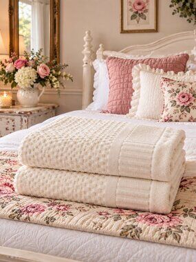 Luxury Hotel by Cambridge Cream Bath Sheets Set of 2 100% Cotton 35x70 NWOT
